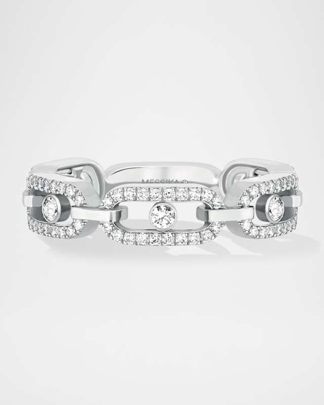 MOVE UNO 18K WHITE GOLD DIAMOND PAVE RING